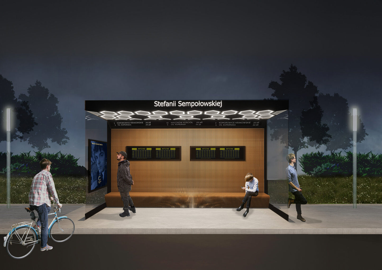 Design of the Cavatina Hall multimedia bus stop