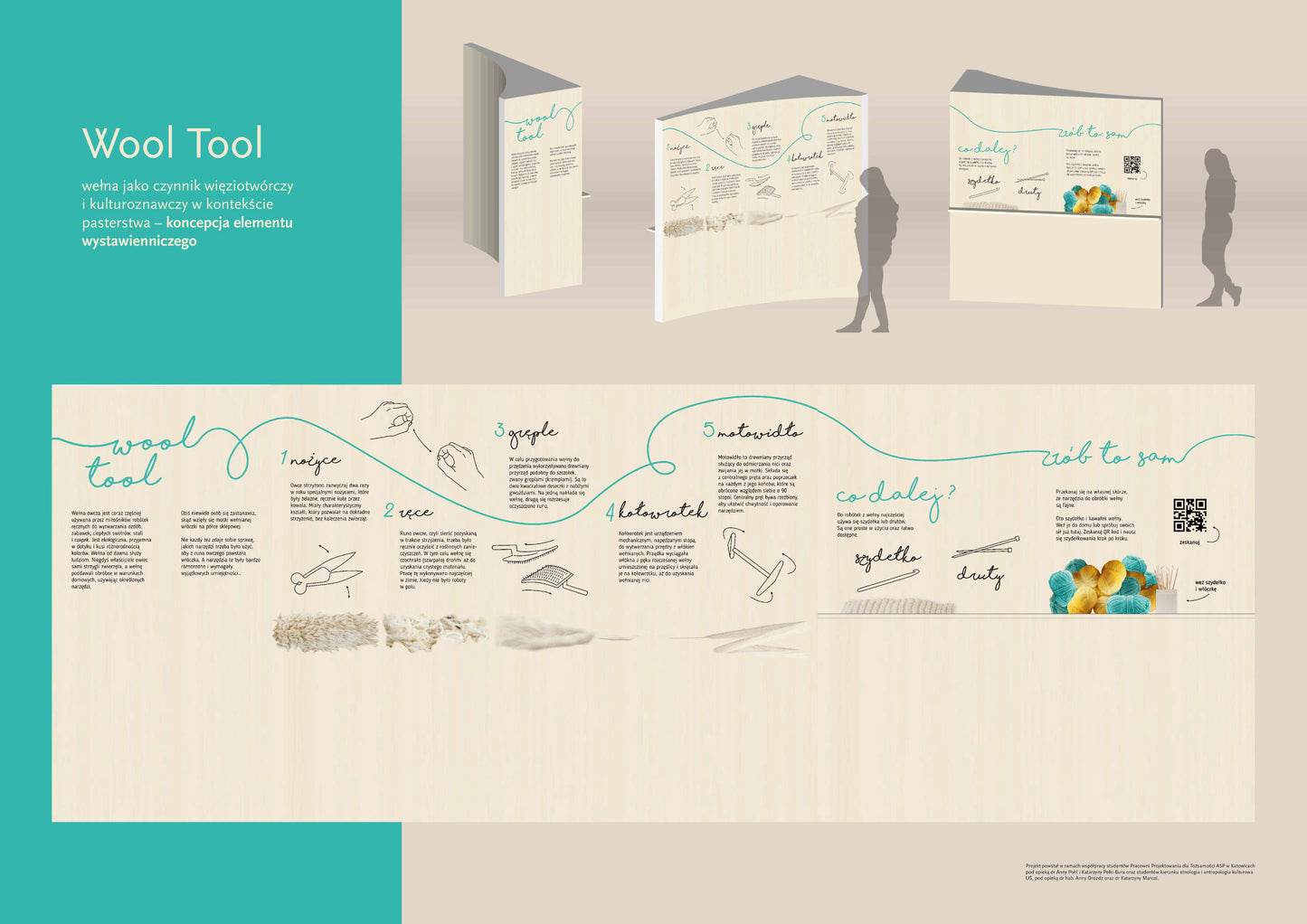 „Wool tool” to projekt elementu wystawienniczego. 