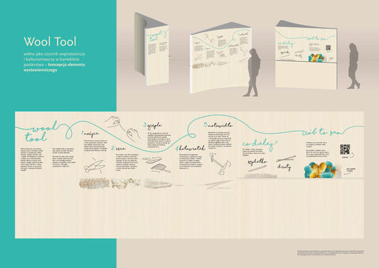 „Wool tool” to projekt elementu wystawienniczego. 